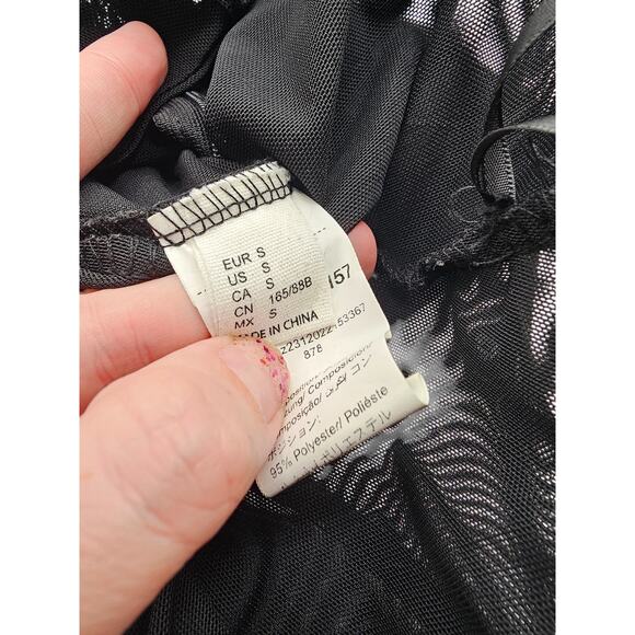 H&M Womens Sz S Corset Top Black Mesh w/ Boning Y2K - Picture 5 of 5